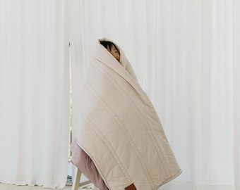 OEKO Cotton 3-in-1 Adventure Mat | Sleeping Bag, Picnic Blanket (Beige/Pink)