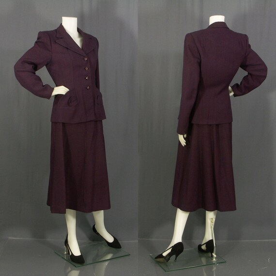 Items similar to 1940s pin dot wool suit by Crawford's on Etsy