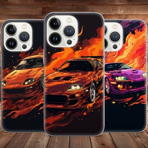 JDM Car Phone Case Legendary Supra MK4 Race Drift for iPhone 15 14 13 Pro Max 12 11 X XS 8, Samsung S23 FE, S24 Ultra A15, Pixel 8A, Huawei