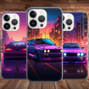 Classic Drift Car Phone Case German M3 E30 EVO art for iPhone 15 14 13 Pro Max 12 11 X XS 8, Samsung S23 FE, S24 Ultra A15, Pixel 8A, Huawei