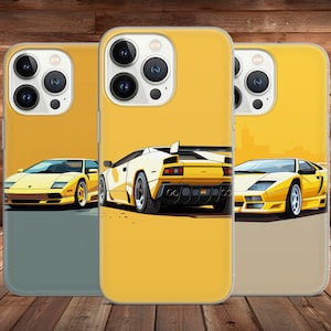 Classic Sports Car Phone Case Italian Lambo Countach for iPhone 15 14 13 Pro Max 12 11 X XS 8, Samsung S23 FE S24 Ultra A15, Pixel 8A Huawei