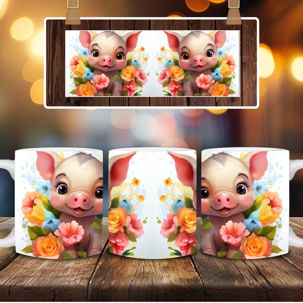 Cute Baby Pig Ceramic Mug - Unique Housewarming Gift and Perfect Addition to Your Mug Collection