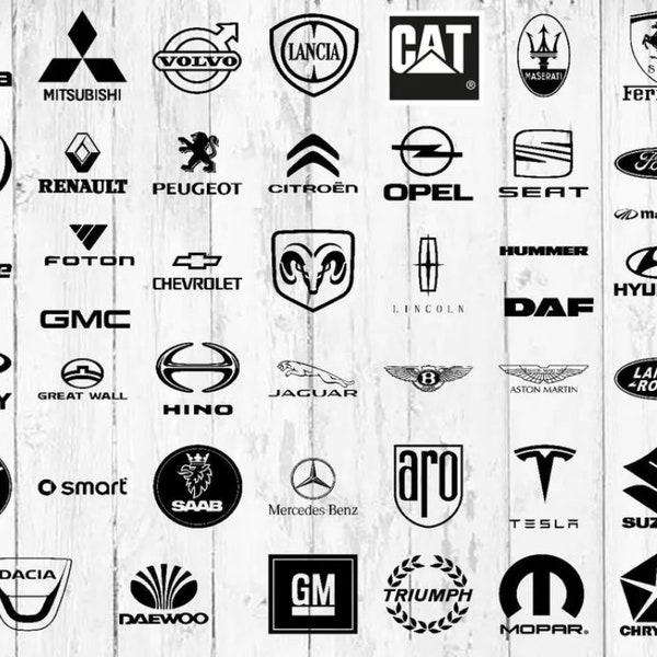 106 Car Manufacture SVG Files - Car Badge - Logo