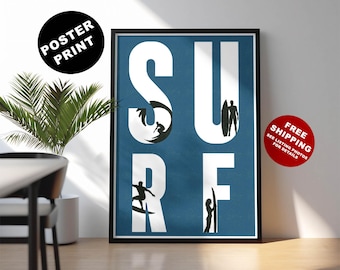 Impresión de arte surf minimalista: decoración costera con tipografía