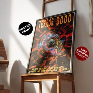 Vintage Sci-Fi poster, Retro movie poster, Sci-Fi horror, Retro sci fi horror print, Science fiction movie wall art, Gift for a sci-fi fan