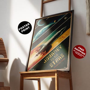 Science fiction poster print, Vintage style Sci-fi art, Retro sci-fi wall art, Nostalgic sci fi, Retro Space Art, Gift for sci-fi fan