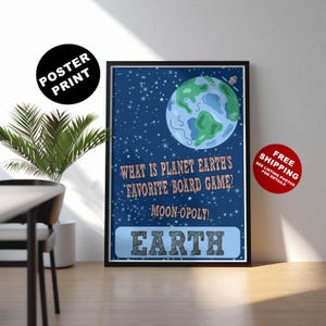 Retro space print, Earth poster, Kids space art, Boy space poster, Planet print, Solar system, Space art, Space print, Kids room space print