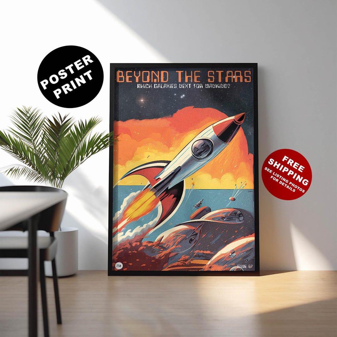 Retro Sci-fi Space Print: Vintage Rocket Poster Art - Etsy