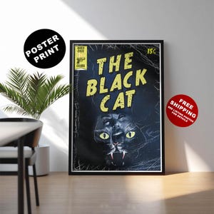 Vintage noir poster, Retro horror print, Noir aesthetic poster, Crime thriller wall art, Mystery novel print, Vintage pulp horror poster