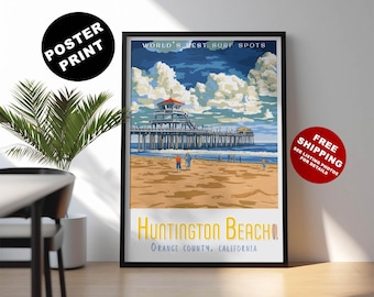 Huntington Beach Surf Print: Kalifornien strandposter