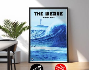 The Wedge Newport Beach, California: Vibrant surf art print