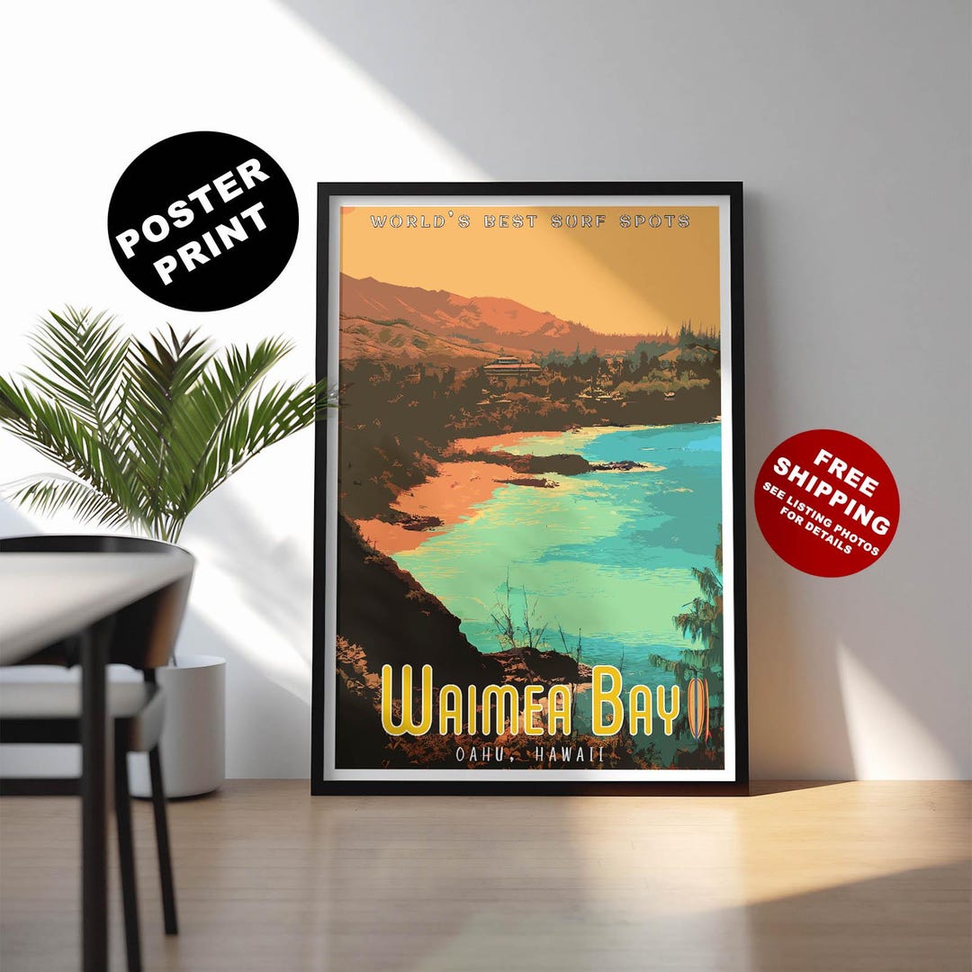 thumbnail image 2 of Large Surf Poster – 24x36 Wave Barrel – Rob Machado Tahiti Ocean Art – GAS 2 of 6