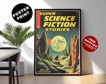 Retro Sci-Fi Poster: 1950s Pulp Fiction Space Travel Art