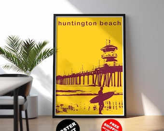 Huntington Beach, Kalifornien surfresor poster: Orange County surfposter
