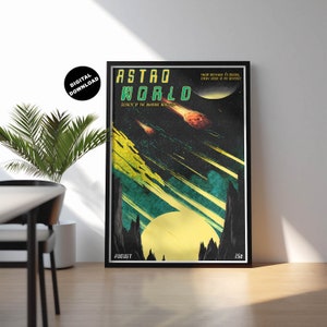 Retro sci-fi art, Science fiction poster, Gift for sci-fi fan, Vintage style sci- fi wall art, Classic Science Fiction print, Space poster