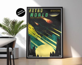 Retro Sci-Fi Art Print: Vintage Space Poster (Digital Download)