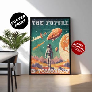 Retro Sci fi Print for Sci-fi Fan Futuristic Art Science Fiction Astronaut Sci-fi Poster Vintage Scifi Space Travel Wall Art Sci fi Fan Art