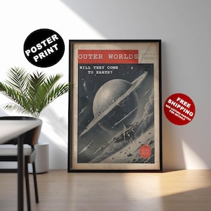 Sci-Fi Poster Vintage Poster for Sci Fi Fan Art Retro Sci fi Print Retro College Room Print Retro Sci fi Apartment Décor Sci fi Vintage Art