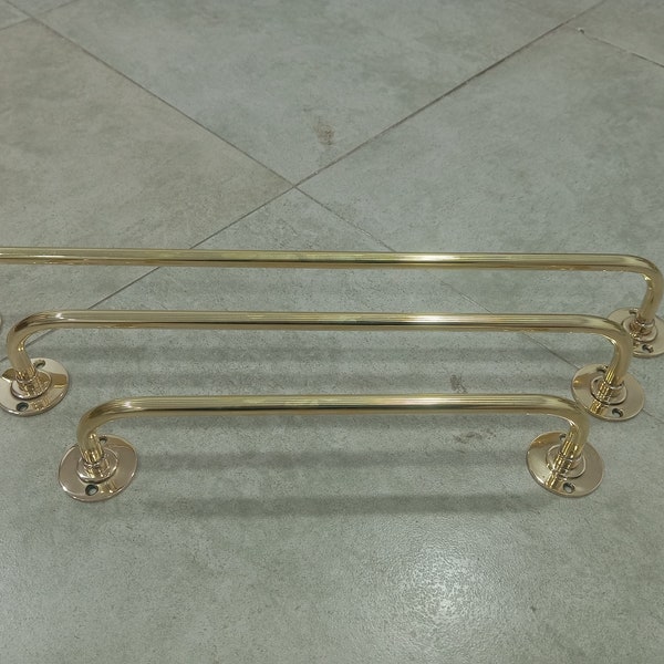 Brass Wall Mounted Towel Holder For Bathroom ,Unlacquered Brass Towel Bar , Towel Hanger Wall Mounted , Towel Rack - Towel Rail