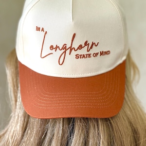 A Longhorn State of Mind Trucker Hat | Western Texas Rodeo Cap | Vintage Embroidered Hat | Country Girl Hat | Southern Style Baseball Cap
