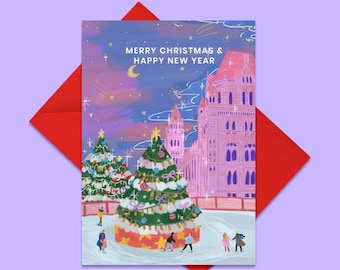 Christmas in London Natural History Museum Greeting Card