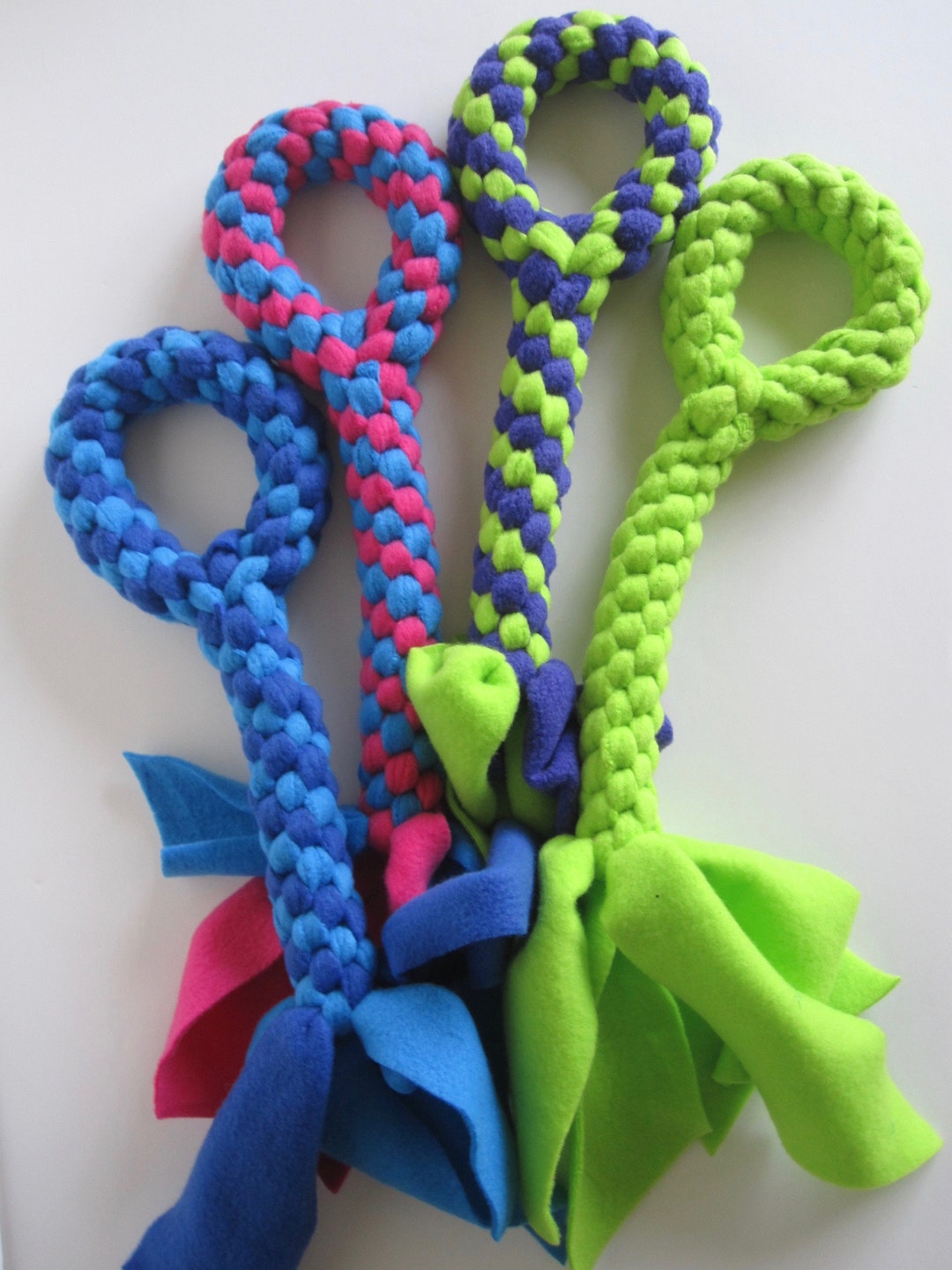 CUSTOMIZE Large Fleece Rope Tugs Toy Chew With Handle Dogs Etsy