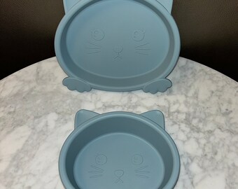 Kitty Cat Pet Food Dish Plate Set