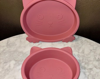Kitty Cat Pet Food Dish Plate Set