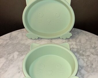 Kitty Cat Pet Food Dish Plate Set