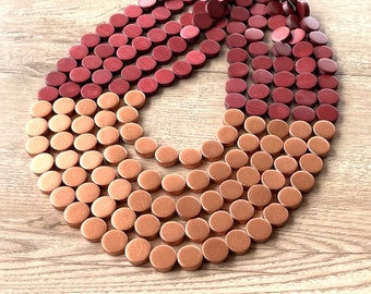 Collar llamativo de cuentas de madera de cobre marrón: regalo para mujer - Regan