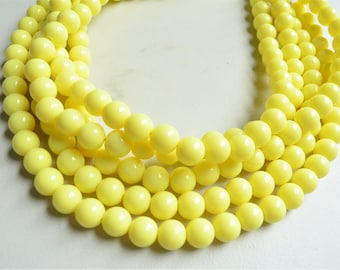 Yellow Statement Necklace, Acrylic Bead Necklace, Lucite Chunky Necklace, Necklace For Women - Alana