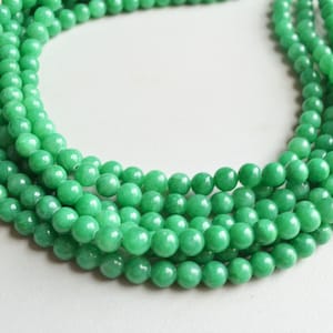 Green Jade Statement Necklace, Chunky Bead Necklace, Multi Strand Necklace - Michelle