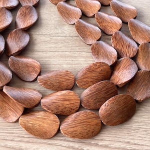 Wood Statement Necklace, Brown Bead Necklace, Chunky Multi Strand, Necklace For Her - Miranda