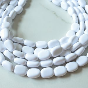 White Lucite Statement Necklace, Acrylic Bead Necklace, Chunky Multi Strand, Necklace For Women - Lauren