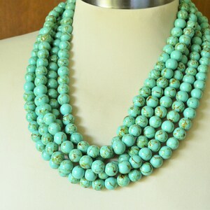 Green Statement Necklace, Turquoise Bead Necklace, Chunky Necklace, Necklace For Women Alana image 5
