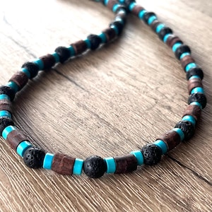 Outerbanks Trä Turkospärlhalsband Herr, Långa Träsmycken - Rocky
