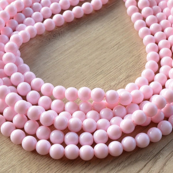 Light Pink Statement Necklace, Acrylic Bead Necklace, Chunky Multi Strand, Necklace For Women - Alana