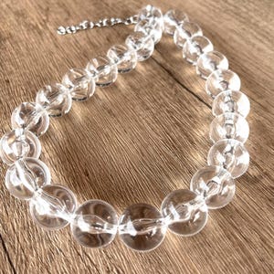 Clear Acrylic Beaded Choker: Lightweight Statement Necklace - Betty