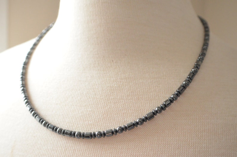 Hematite Mens Necklace Bead Necklace Man Necklace Gift for Etsy