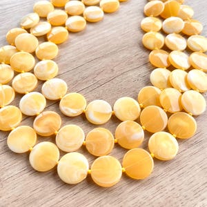 Yellow White Statement Necklace, Lucite Bead Necklace, Chunky Acrylic Necklace - Charlotte