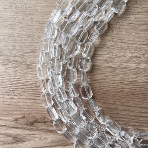 Clear Lucite Necklace, Beaded Statement Necklace, Multi Strand Chunky Necklace Jenny image 8