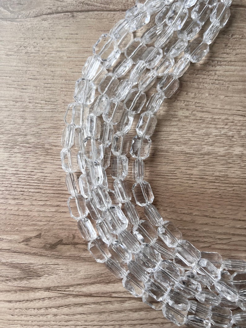 Clear Lucite Necklace, Beaded Statement Necklace, Multi Strand Chunky Necklace Jenny image 8