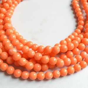 Orange Statement Necklace, Acrylic Bead Necklace, Chunky Multi Strand, Necklace For Women - Alana