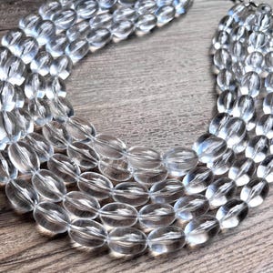 Lucite Statement Necklace, Clear Bead Necklace,  Acrylic Chunky Necklace, Gift For Her - Tessa