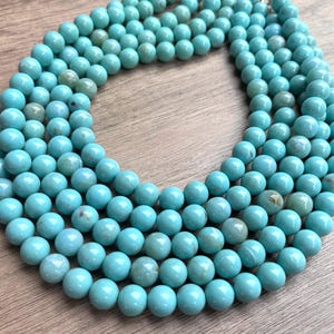 Turquoise Blue Acrylic Statement Necklace, Big Bead Necklace, Lucite Chunky Necklace, Gift For Her - Alana