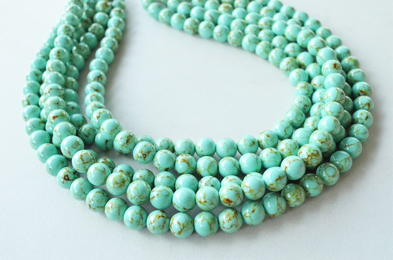 Green Statement Necklace, Turquoise Bead Necklace, Chunky Necklace, Necklace For Women Alana image 1