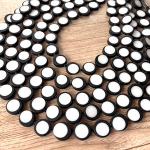 Black White Resin Statement Necklace, Chunky Bead Necklace, Multi Strand Necklace, Necklace For Women - Charlotte
