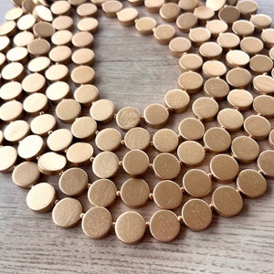 Gold Wood Statement Chunky Multi Strand Necklace For Women - Charlotte