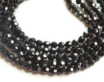 Black Faceted Bead Statement Necklace, Acrylic Chunky Necklace, Necklace for Women- Evelyn