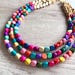 Alisha D Long Black White Statement Necklace Adjustable Cord